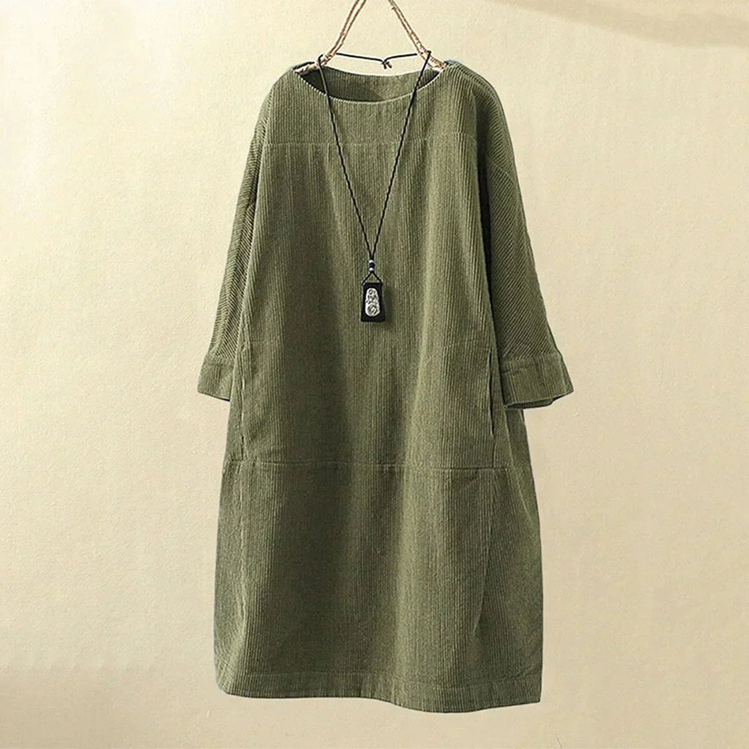 Sofia | Women's Long Sleeve A-Line Midi Dress
