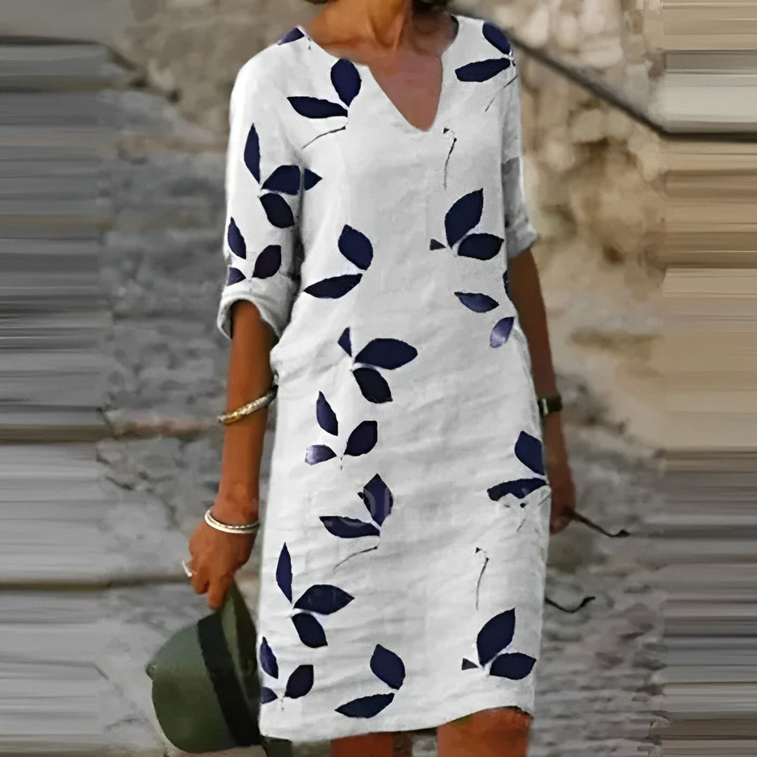 Tessa | Women's V-Neck A-Line Midi Dress