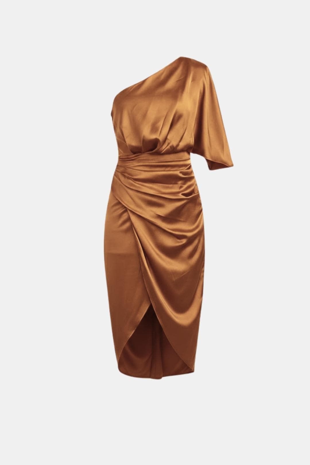 Tiffany | Women's One-Shoulder Wrap Midi Dress