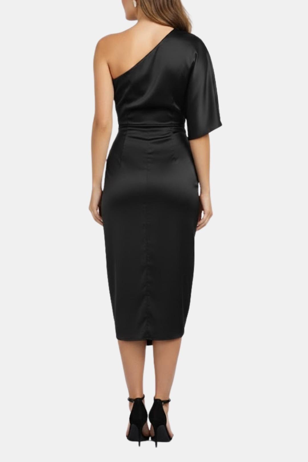 Tiffany | Women's One-Shoulder Wrap Midi Dress