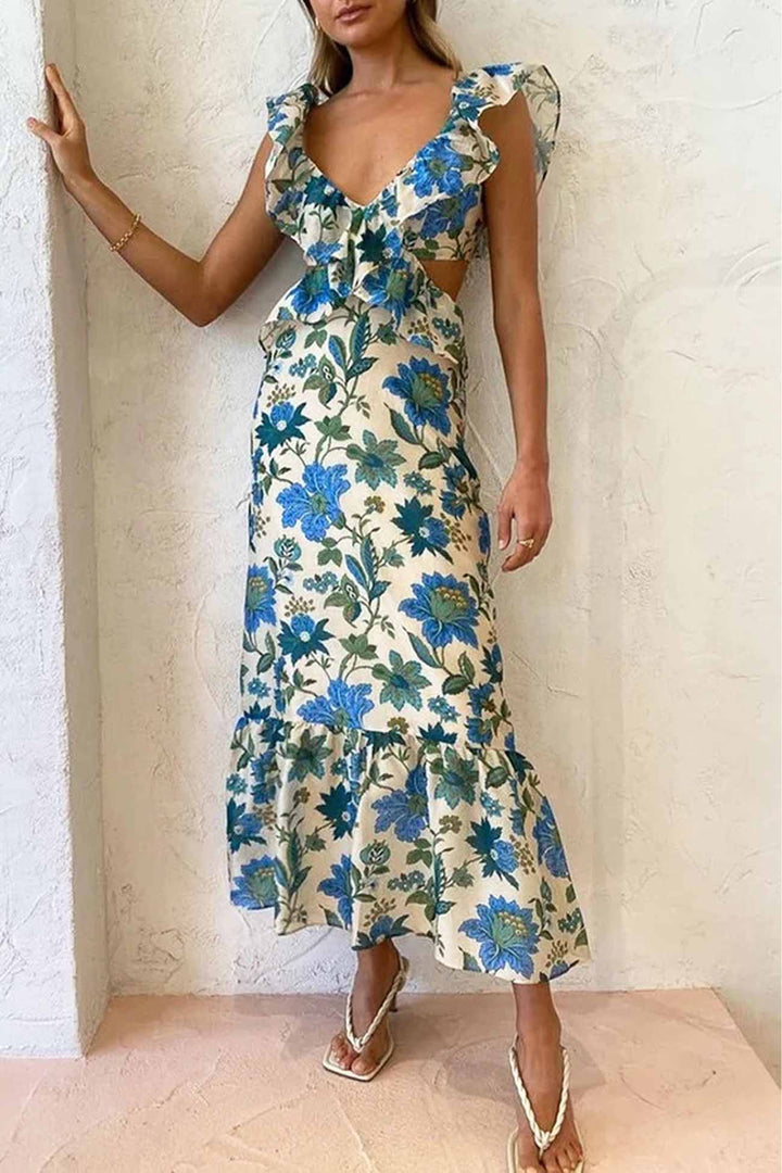 Tracy | Women's Sleeveless Maxi Floral Dress