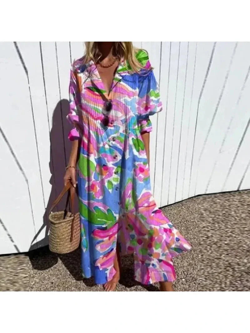 Trishia™ - Vibrant Bloom Dress