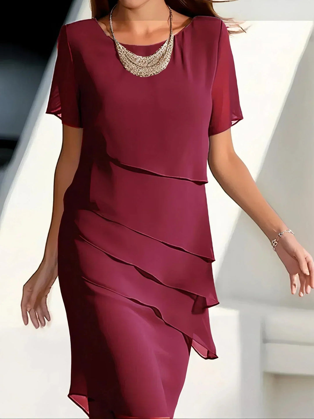Vicki | Women's Tiered A-Line Midi Dress
