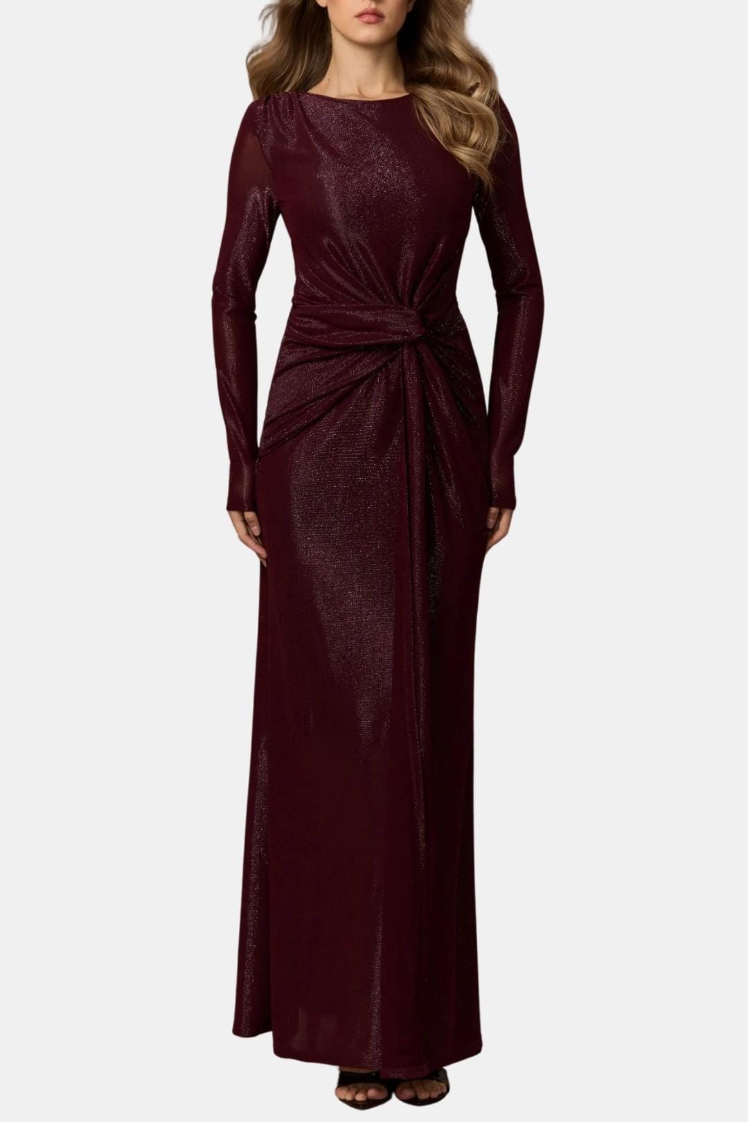 Willow | Women's Long Sleeve Knot Front Maxi Dress