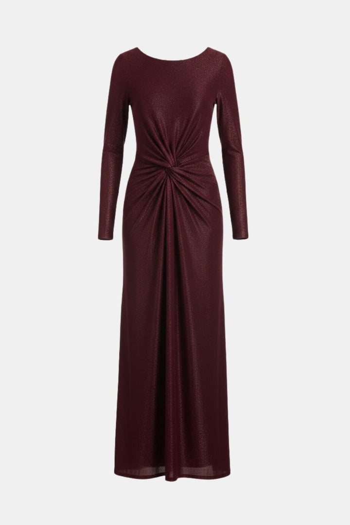 Willow | Women's Long Sleeve Knot Front Maxi Dress