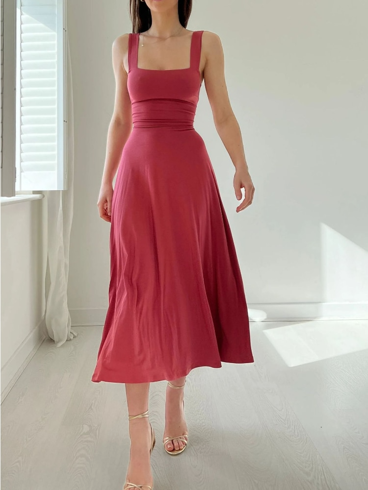 Yvonne | Women's Sleeveless A-Line Midi Dress