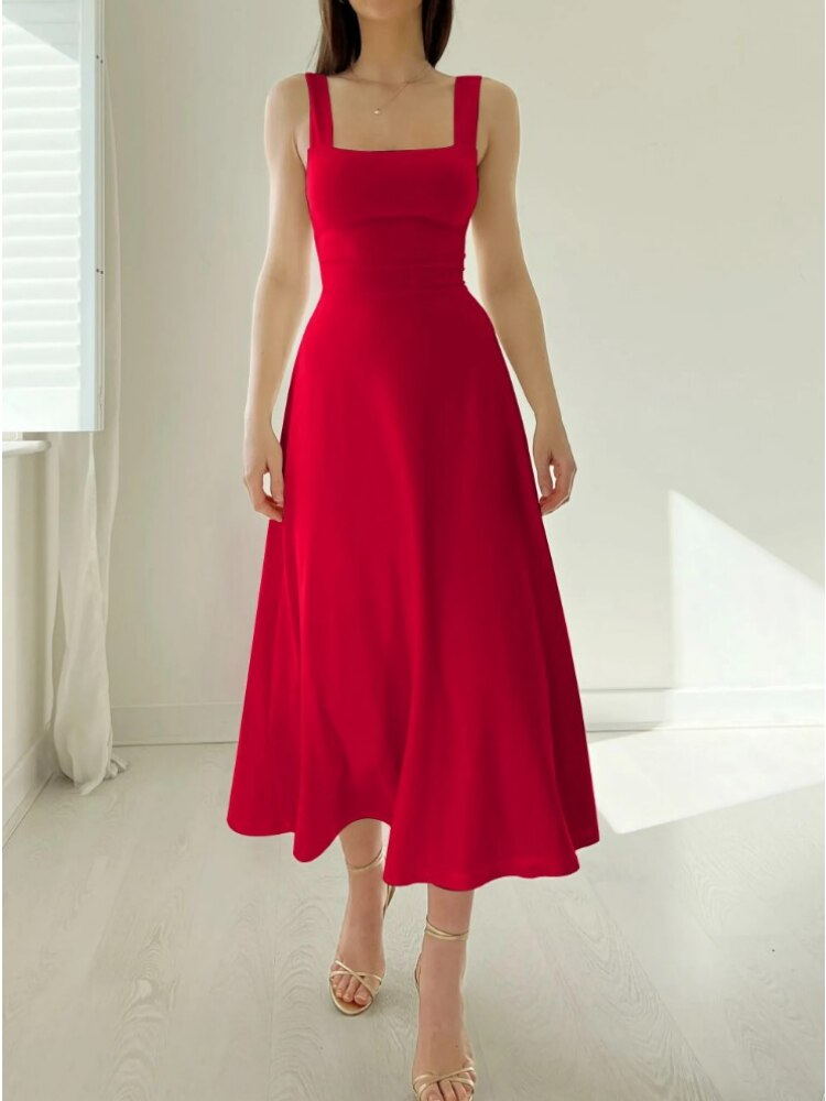 Yvonne | Women's Sleeveless A-Line Midi Dress