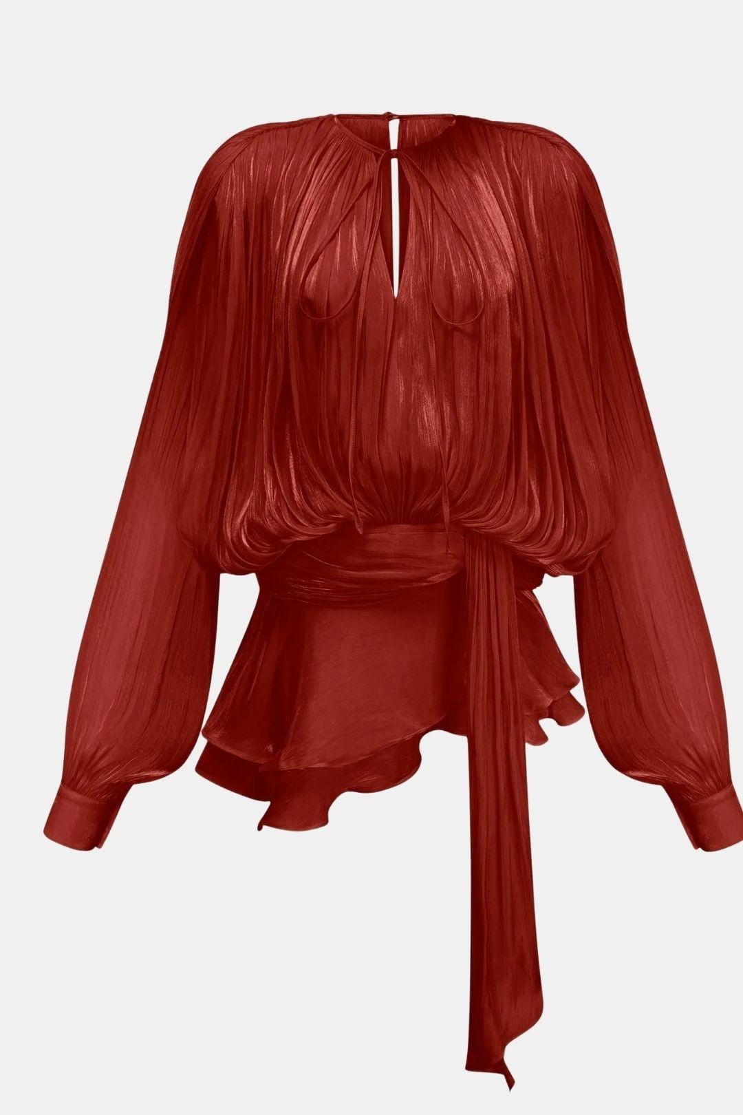 Zoe | Women's Tie Neck Long Sleeve Mini Dress