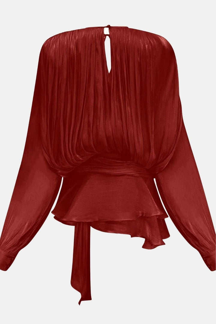 Zoe | Women's Tie Neck Long Sleeve Mini Dress